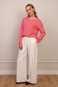 Różowa bluzka long sleeve w paski