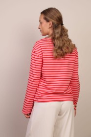 Różowa bluzka long sleeve w paski