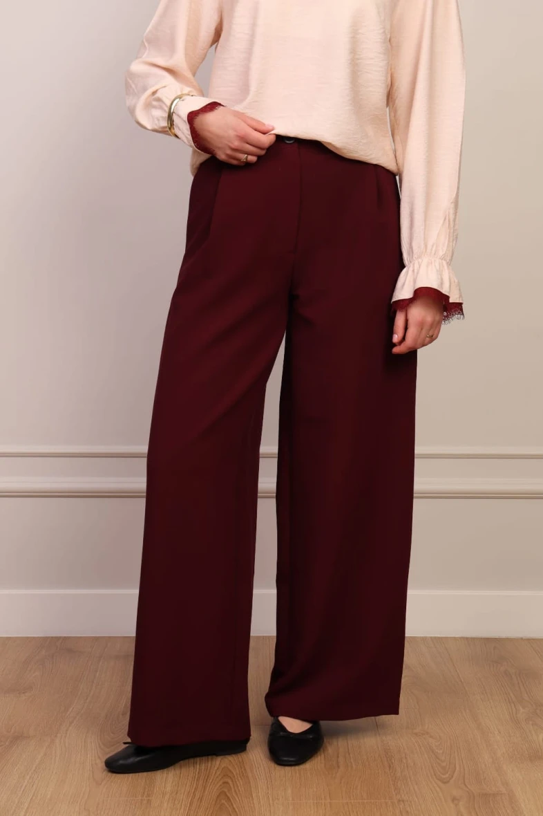 Bordowe eleganckie spodnie