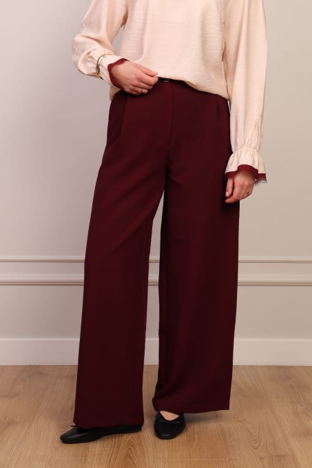 Bordowe eleganckie spodnie