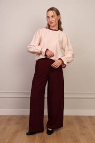 Bordowe eleganckie spodnie