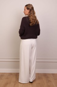 Czekoladowy puszysty sweter moherowy 60% moher