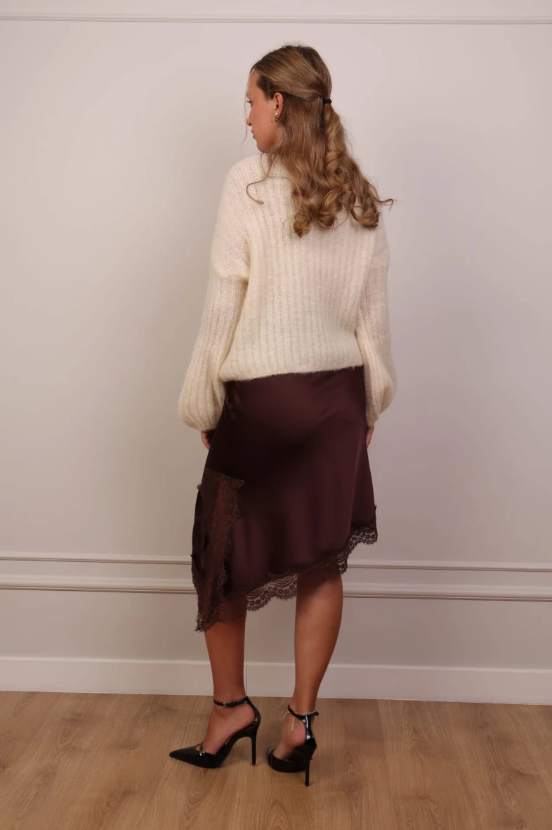 Kremowy puszysty sweter moherowy 60% moher