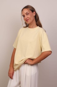 Jasnożółty t-shirt basic bawełna