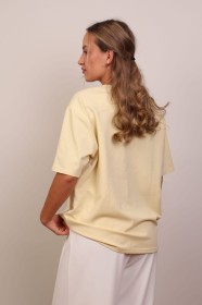 Jasnożółty t-shirt basic bawełna