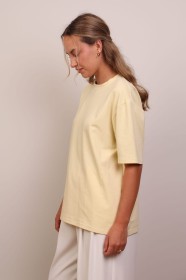 Jasnożółty t-shirt basic bawełna