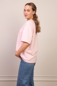 Pudrowy t-shirt basic bawełna